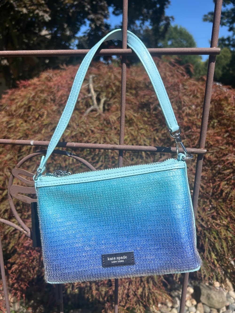 Kate Spade Sequin Ombré Shoulder Bag in Aquamarine 🩵